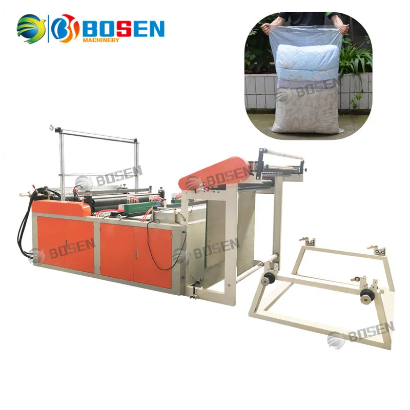 Automatic 2 Layers 4 Lines Garbage Shopping Carry Handle Bottom Sealing Cold Cutting Plastic Bag Making Machine with Conveyor