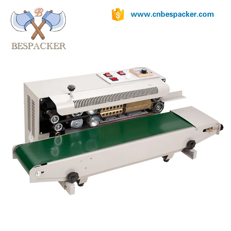 Automatic continuous plastic bag heat sealing machine