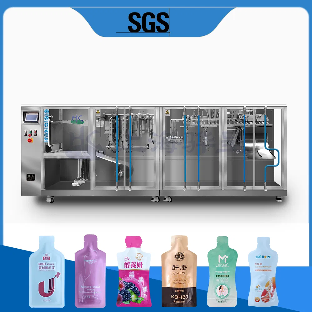 Automatic Hffs Horizontal Duplex Plastic Bag Milk Gummy Candy Liquid Sauce or Powder Tea Sachet Pouch Filling Sealing Packaging Packing Machinery for Food