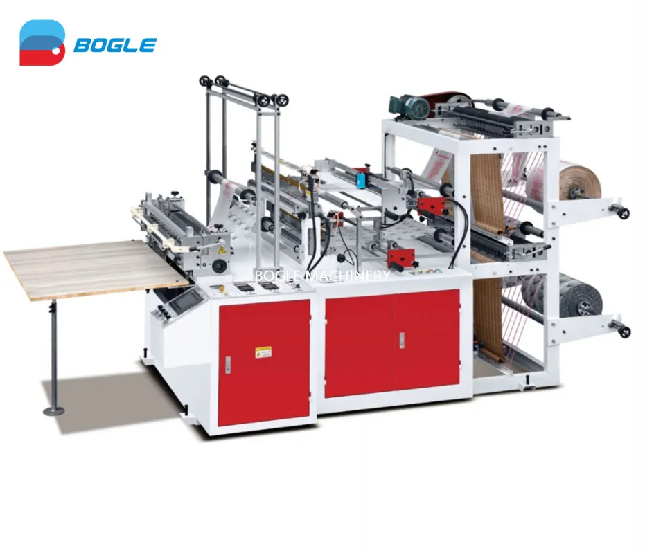 Computer Control Double Decks Four Lines Bottom Sealing Cold Cutting HDPE LDPE Poly PE Polythene Flat Open End Plastic Bag Making Machine