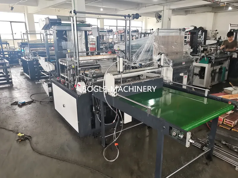 Computer Control Double Decks Four Lines Bottom Sealing Cold Cutting HDPE LDPE Poly PE Polythene Flat Open End Plastic Bag Making Machine