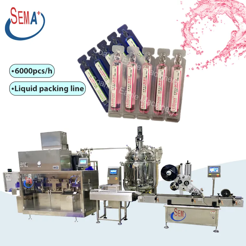 High Quality Medical Pharma Plastic Ampoule Bottle Sealing Ampoule Filling Machine Liquid Packing Machine with Labeling Machine and Weighting Machine