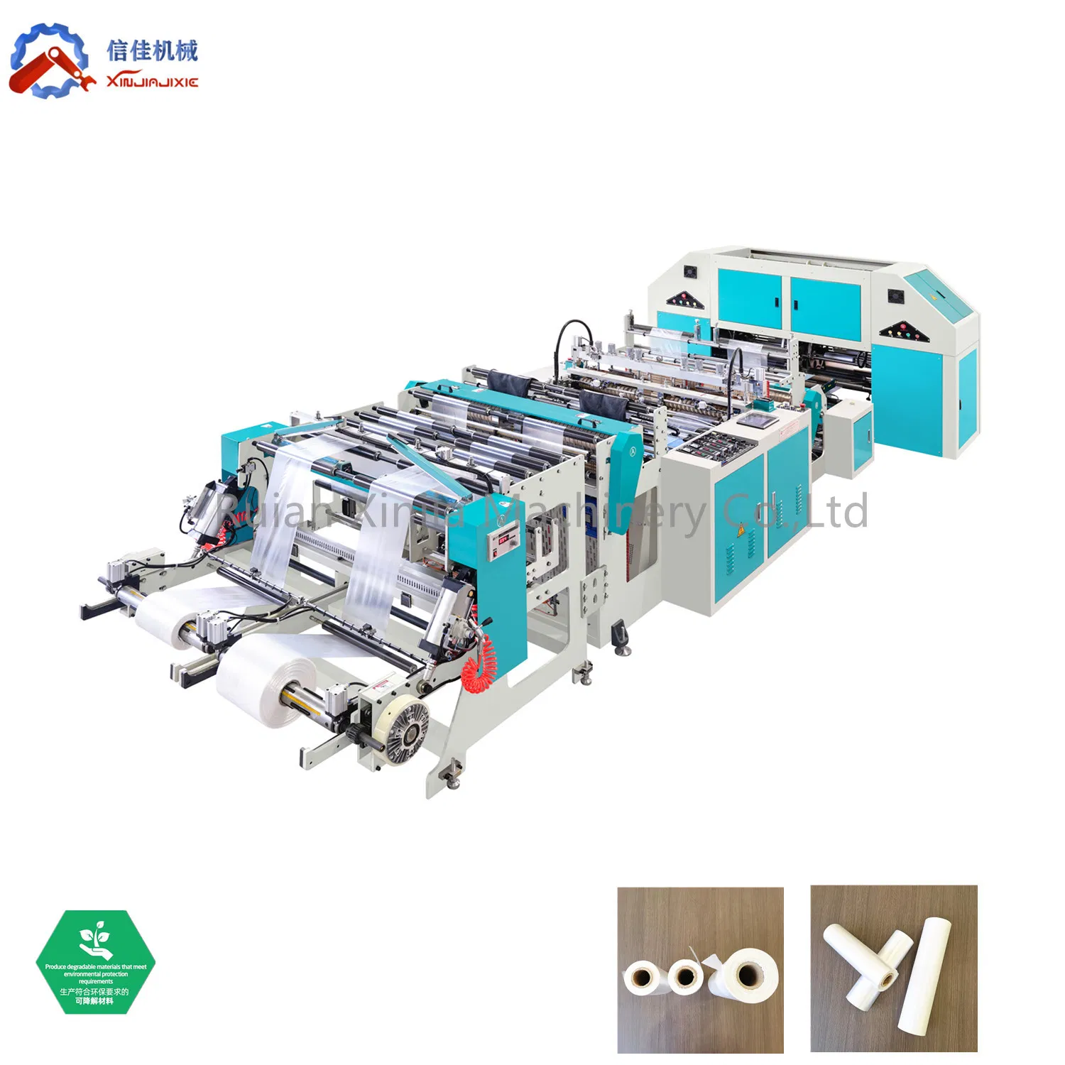 High Speed Rolling Bag Making Machine Sealing Cutting Machine Price for Plastic HDPE LDPE Flat Bag Biodegradable Bag on Roll with Core